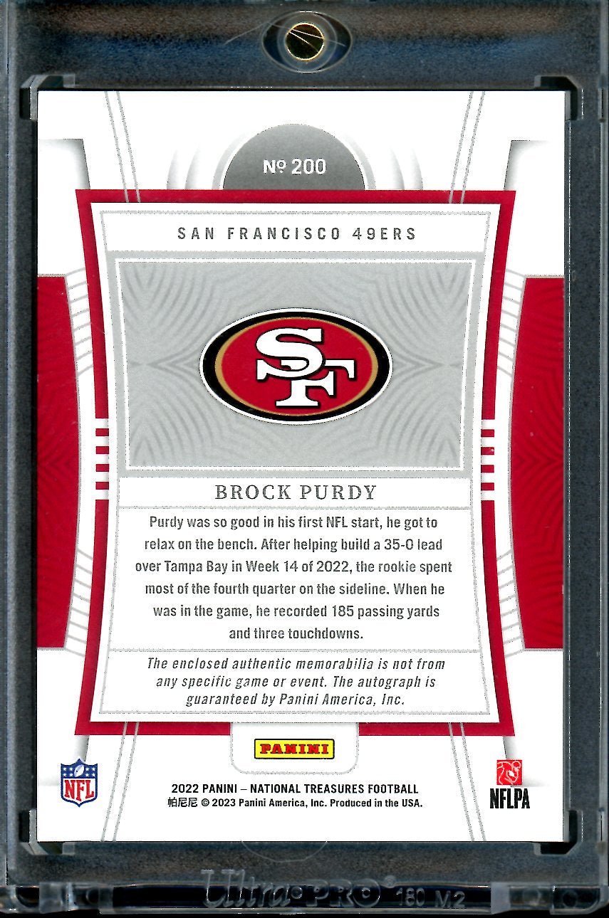 2022 Panini National Treasures Brock Purdy Rookie True RPA /99 49ers - Trading Card Market