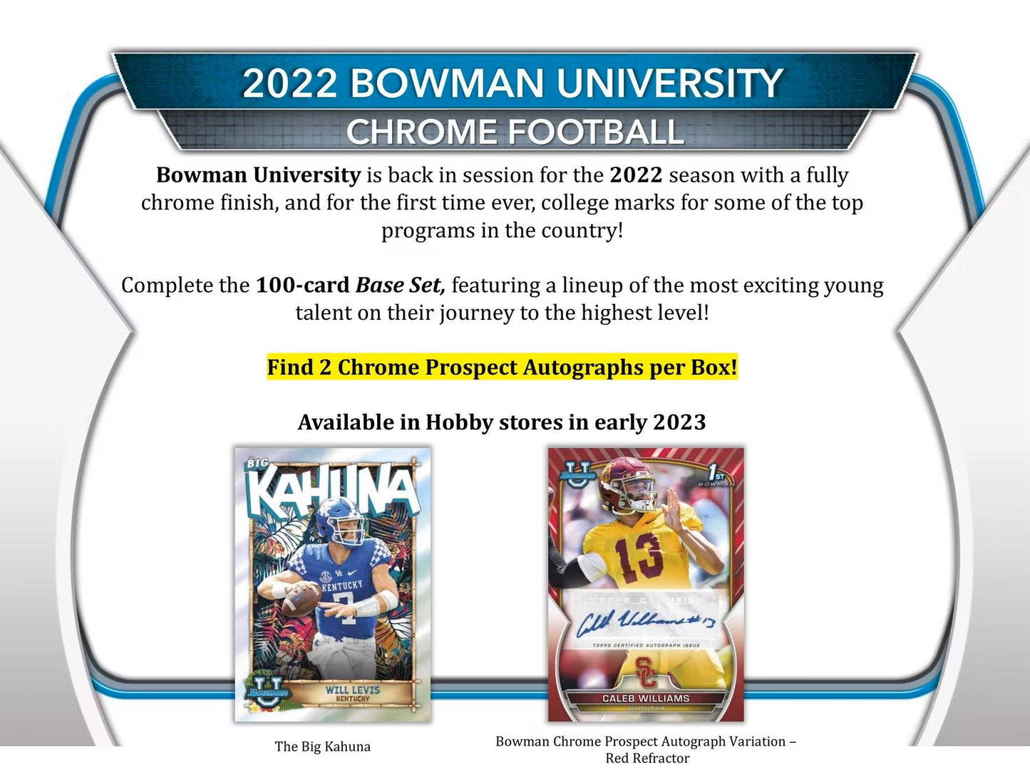 2022 Bowman Chrome University Football Hobby Box - Trading Card Market