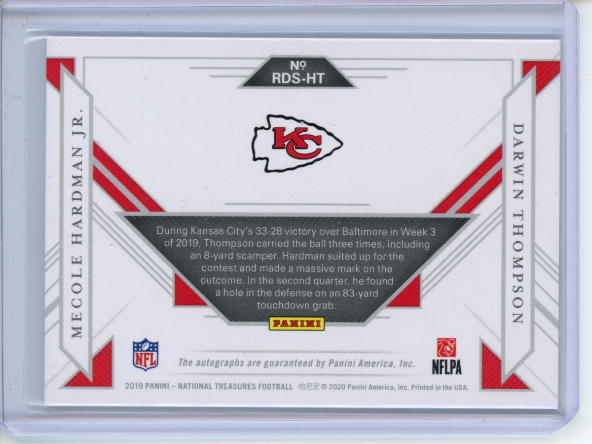 2019 Panini National Treasures Darwin Thompson/Mecole Hardman Dual Auto /49 - Trading Card Market