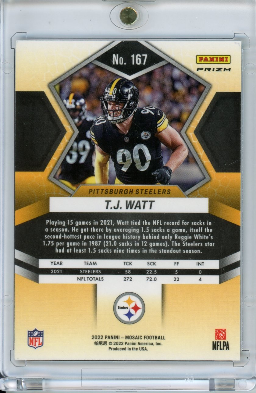 2022 Panini Mosaic TJ Watt Green Sparkle ('ed /10 Or Less) Steelers - Trading Card Market