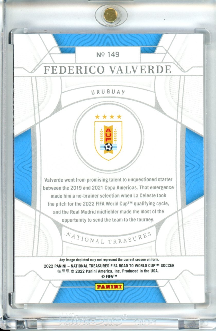 2022 Panini National Treasures World Cup Federico Valverde 1/1 Uruguay - Trading Card Market
