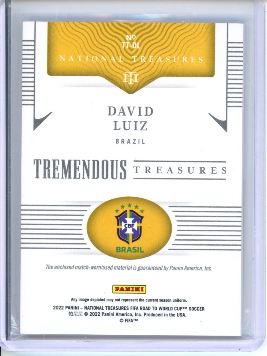 2022 Panini National Treasures David Luiz Tremendous Treasures Green /5 Brazil - Trading Card Market