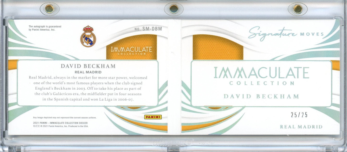 2021 Panini Immaculate David Beckham Signature Moves Booklet /25 Real Madrid - Trading Card Market