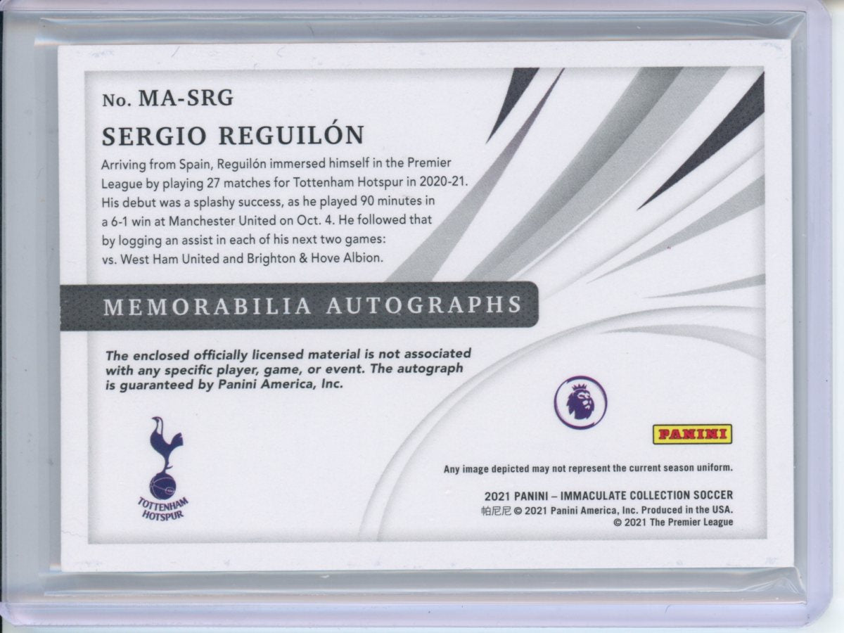2021 Panini Immaculate Sergio Reguilon Patch Auto /3 Tottenham - Trading Card Market