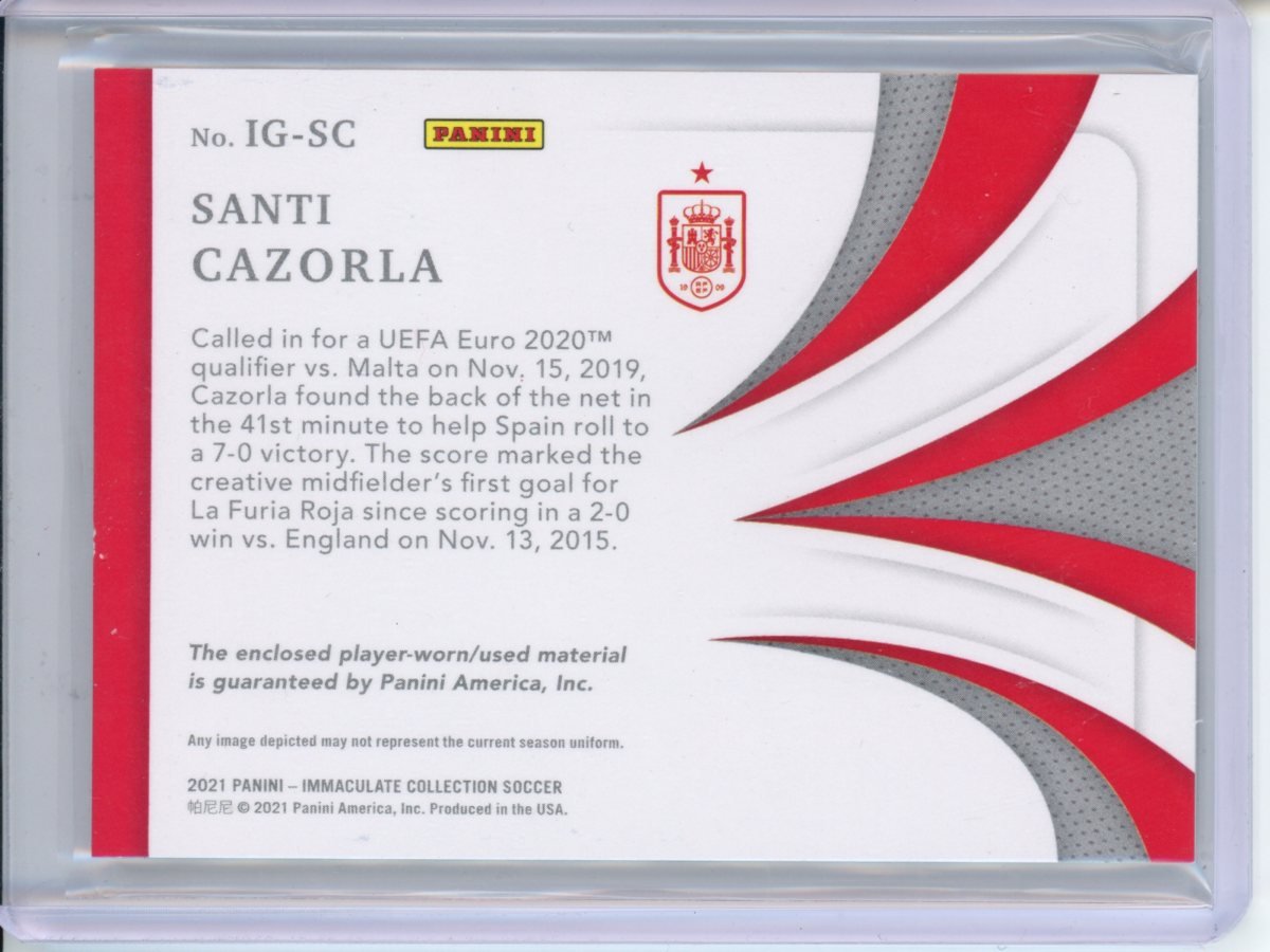 2021 Panini Immaculate Santi Cazorla In The Game Patches Gold /10 Spain - Trading Card Market