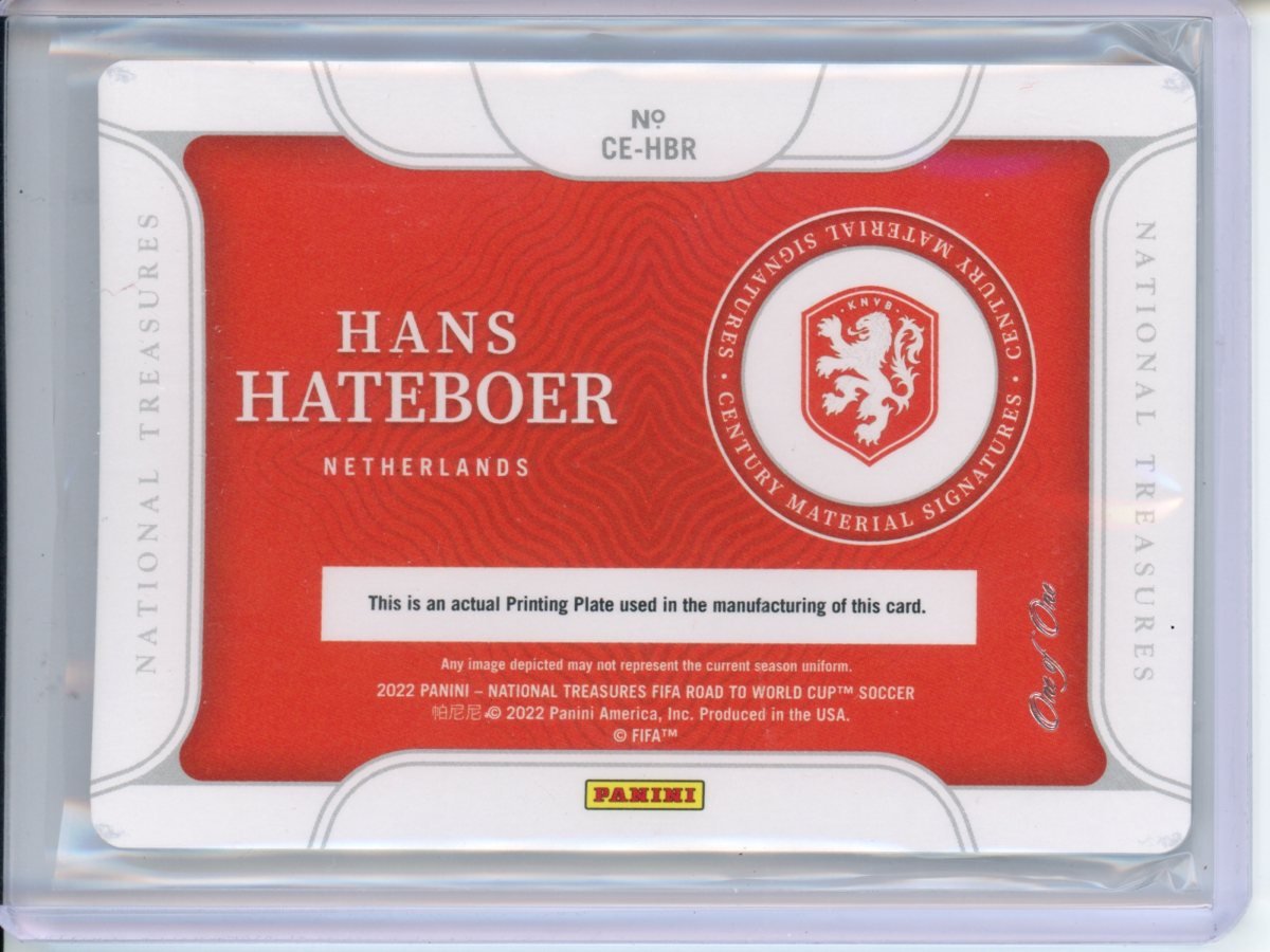 2022 Panini National Treasures Hans Hateboer Printing Plate 1/1 Netherlands - Trading Card Market