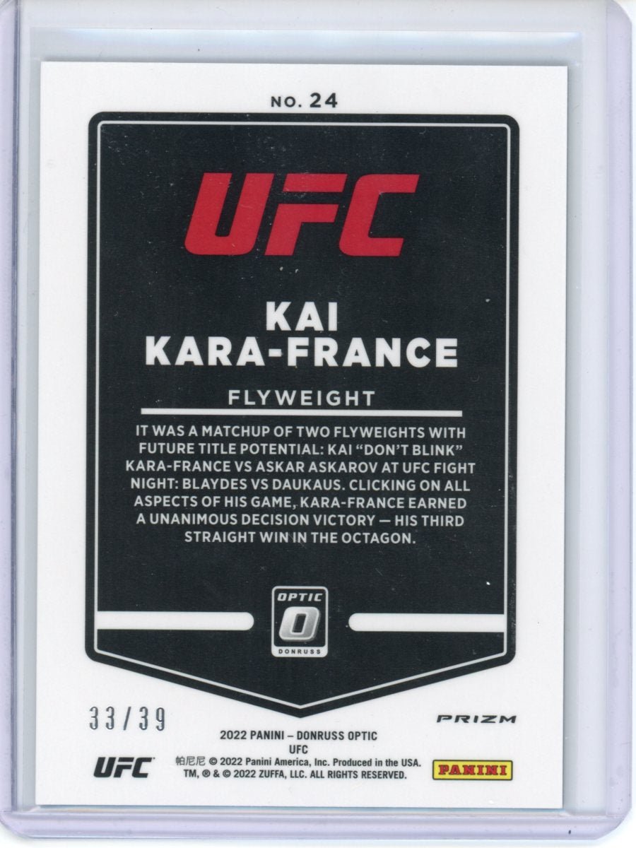 2022 Panini Donruss Optic UFC Kai Kara - France Black Velocity /39 - Trading Card Market