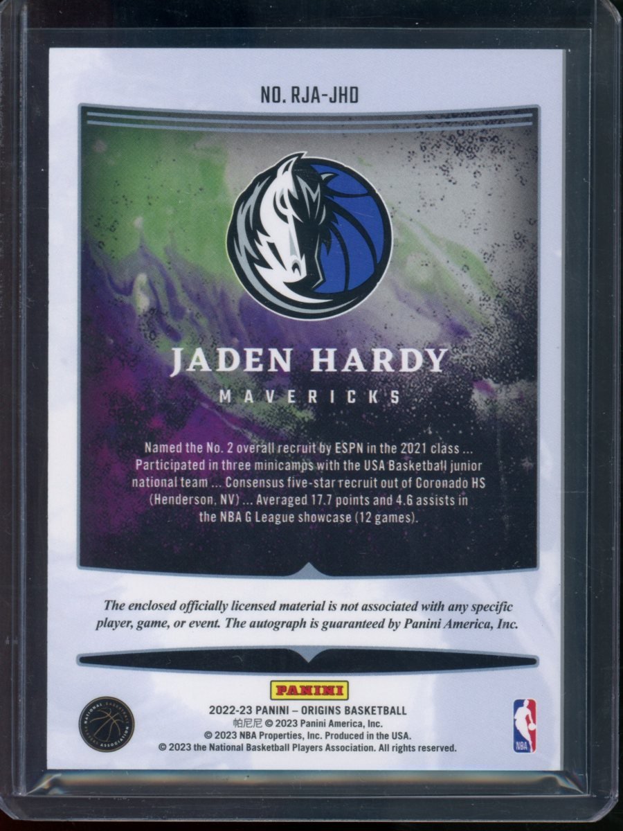 2022/23 Panini Origins Jaden Hardy Rookie RPA Mavericks - Trading Card Market