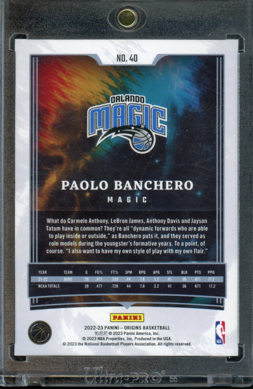 2022/23 Panini Origins Paolo Banchero Rookie Blue /25 Magic - Trading Card Market