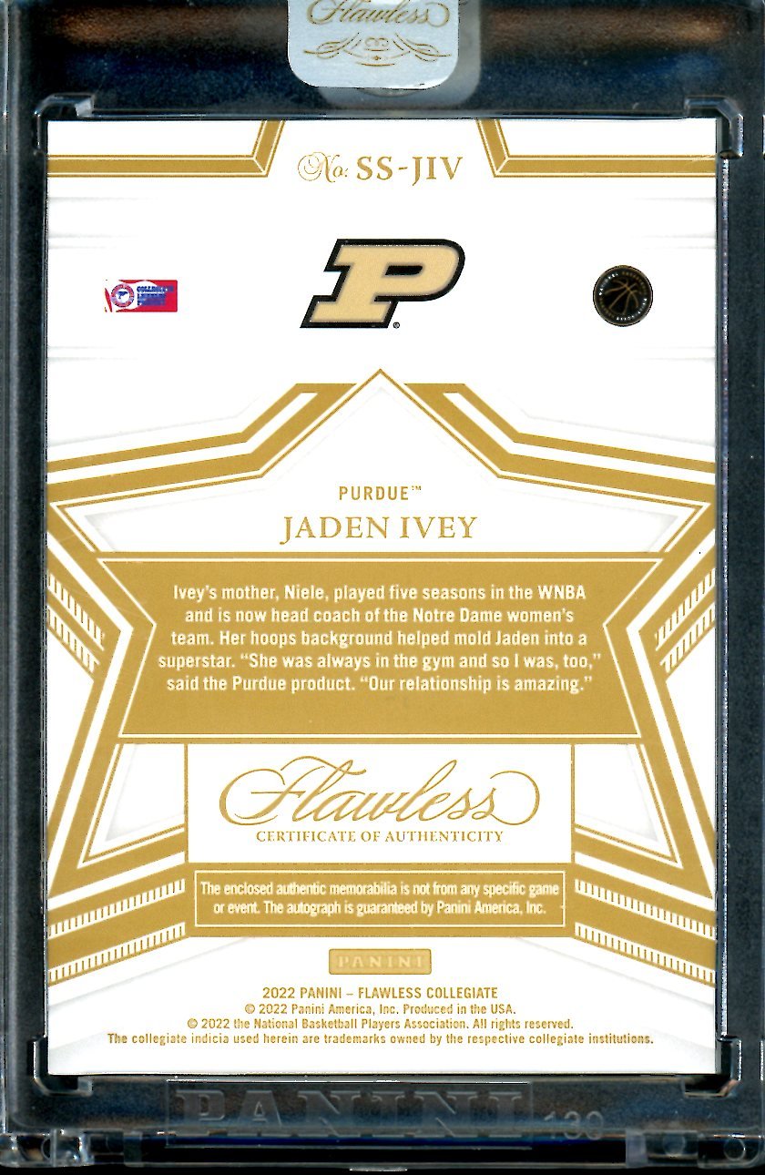 2022/23 Panini Flawless Collegiate Jaden Ivey Star Swatch RPA /25 Pistons - Trading Card Market