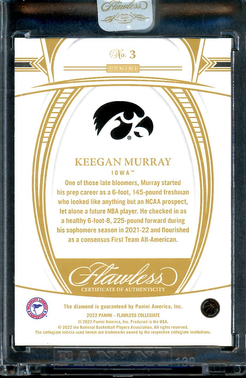 2022/23 Panini Flawless Collegiate Keegan Murray Rookie Diamond 1/1 Kings - Trading Card Market