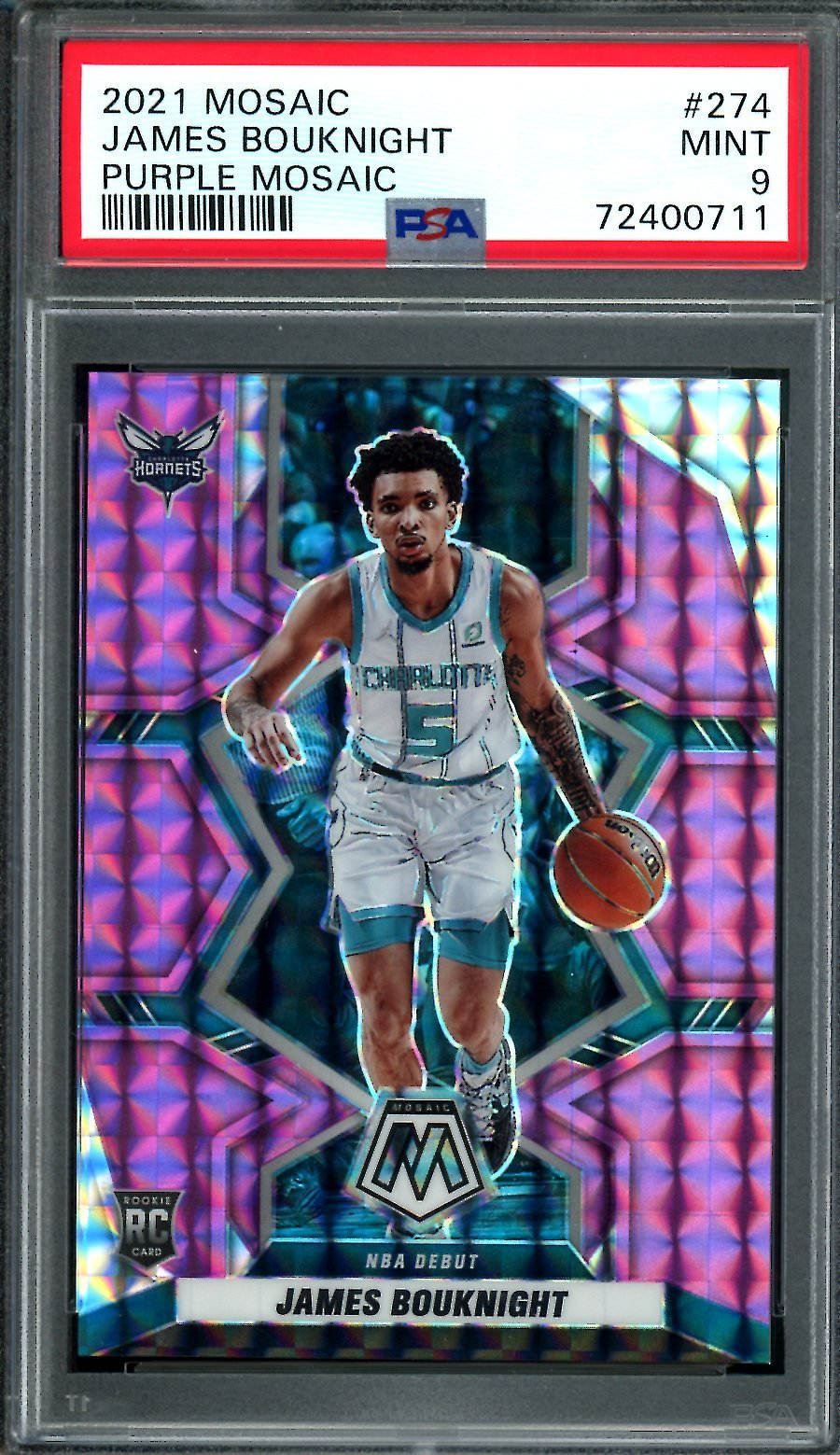 2021/22 Panini Mosaic James Bouknight Rookie Purple Mosaic /49 Hornets PSA 9 - Trading Card Market