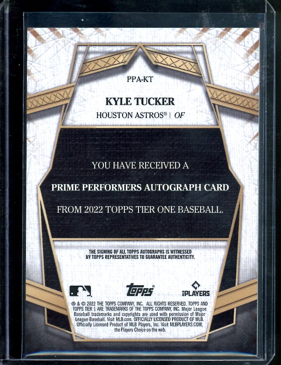 2022 Topps Tier One Kyle Tucker Auto /299 Astros - Trading Card Market