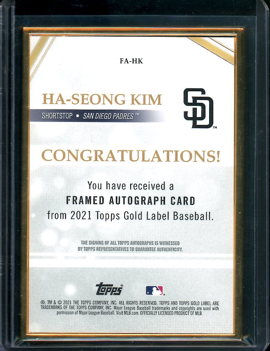 2021 Topps Gold Label Ha - Seong Kim Rookie Auto /50 Padres - Trading Card Market