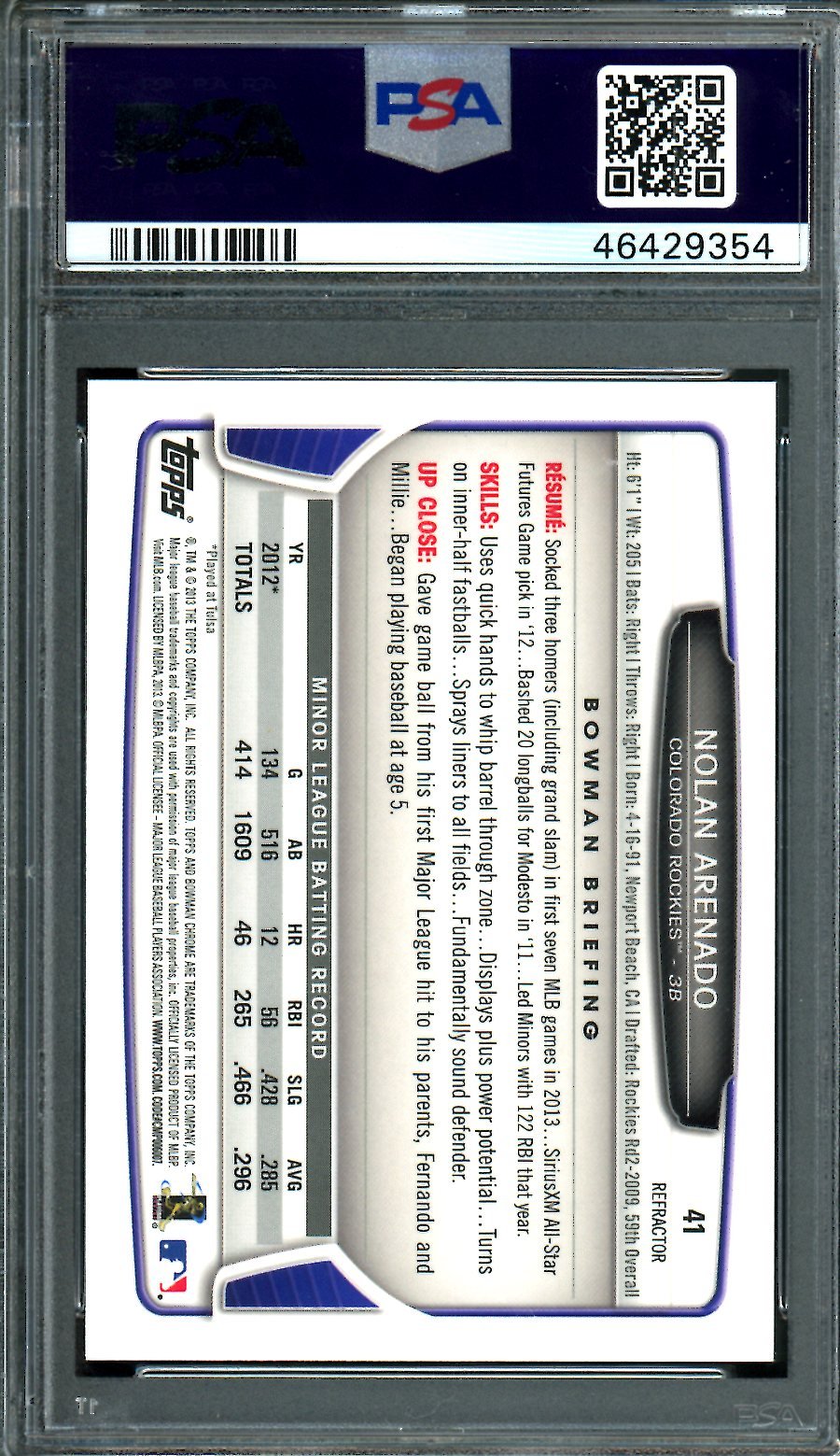 2013 Bowman Chrome Nolan Arenado Rookie Blue Wave PSA 9 Cardinals - Trading Card Market