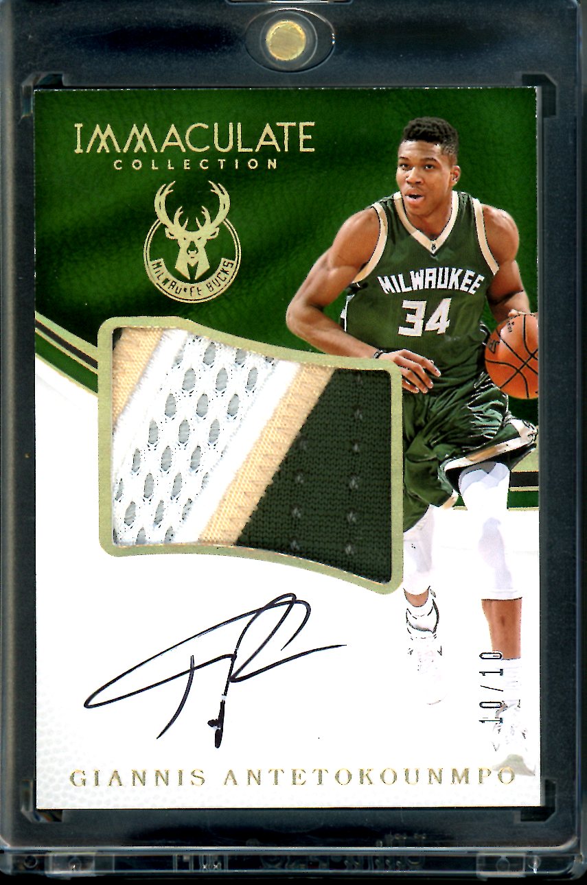 2016/17 Panini Immaculate Giannis Antetokounmpo Patch Auto Gold 