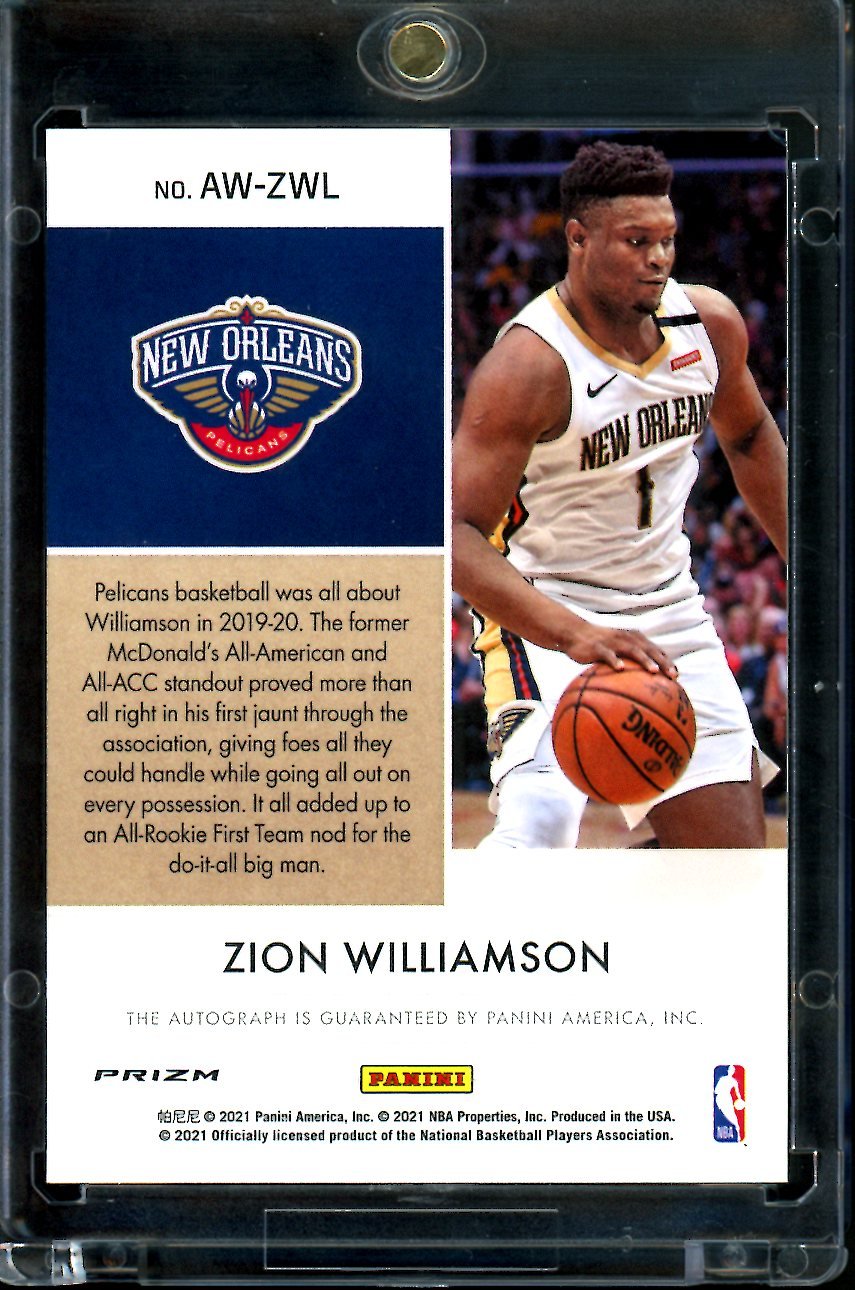 2021/22 Panini Mosaic Zion Williamson Award - Winning Auto Pelicans - Trading Card Market