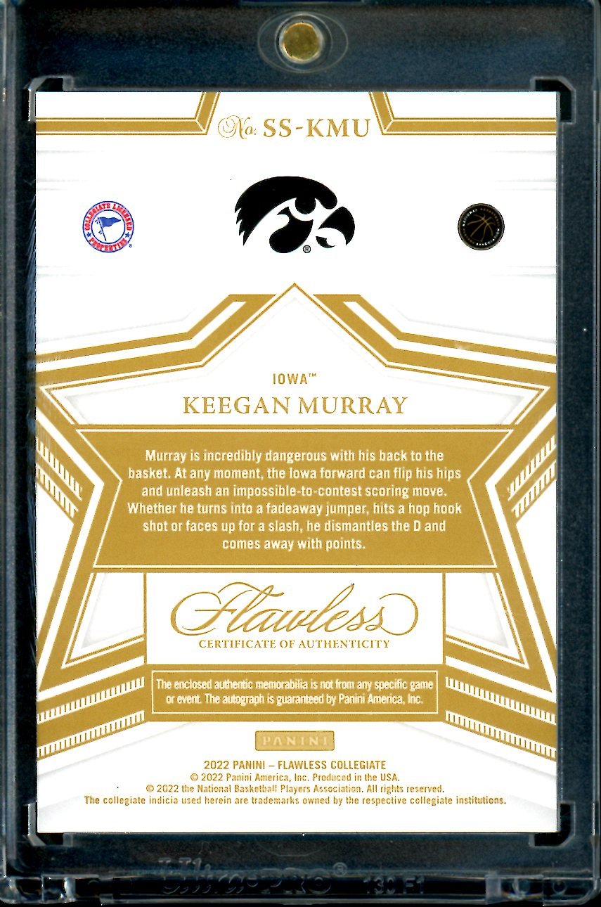 2022/23 Panini Flawless Collegitae Keegan Murray Rookie RPA Gold /10 Kings - Trading Card Market