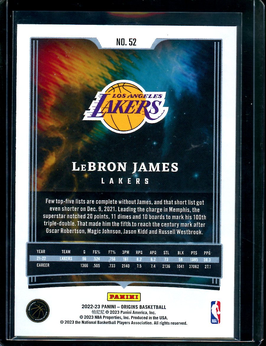 2022/23 Panini Origins LeBron James Red Lakers - Trading Card Market