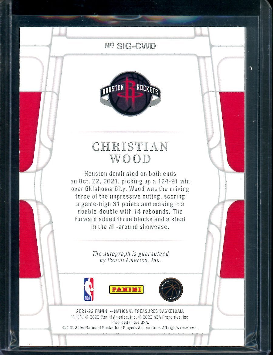 2021/22 Panini National Treasures Christian Wood Auto Bronze /15 Mavericks - Trading Card Market