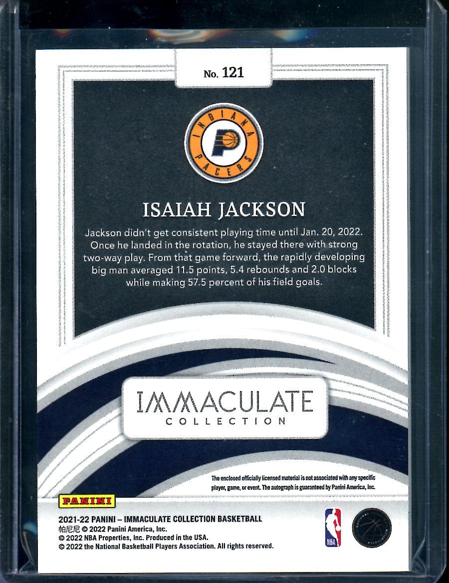 2021/22 Panini Immaculate Isaiah Jackson Rookie RPA Red /49 Pacers - Trading Card Market