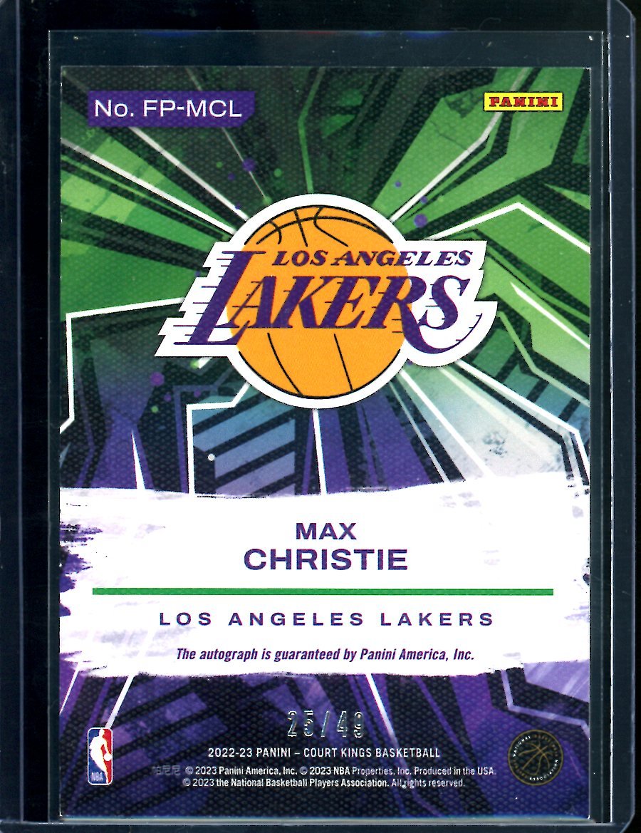 2022/23 Panini Court Kings Max Christie Rookie Auto /49 Lakers - Trading Card Market