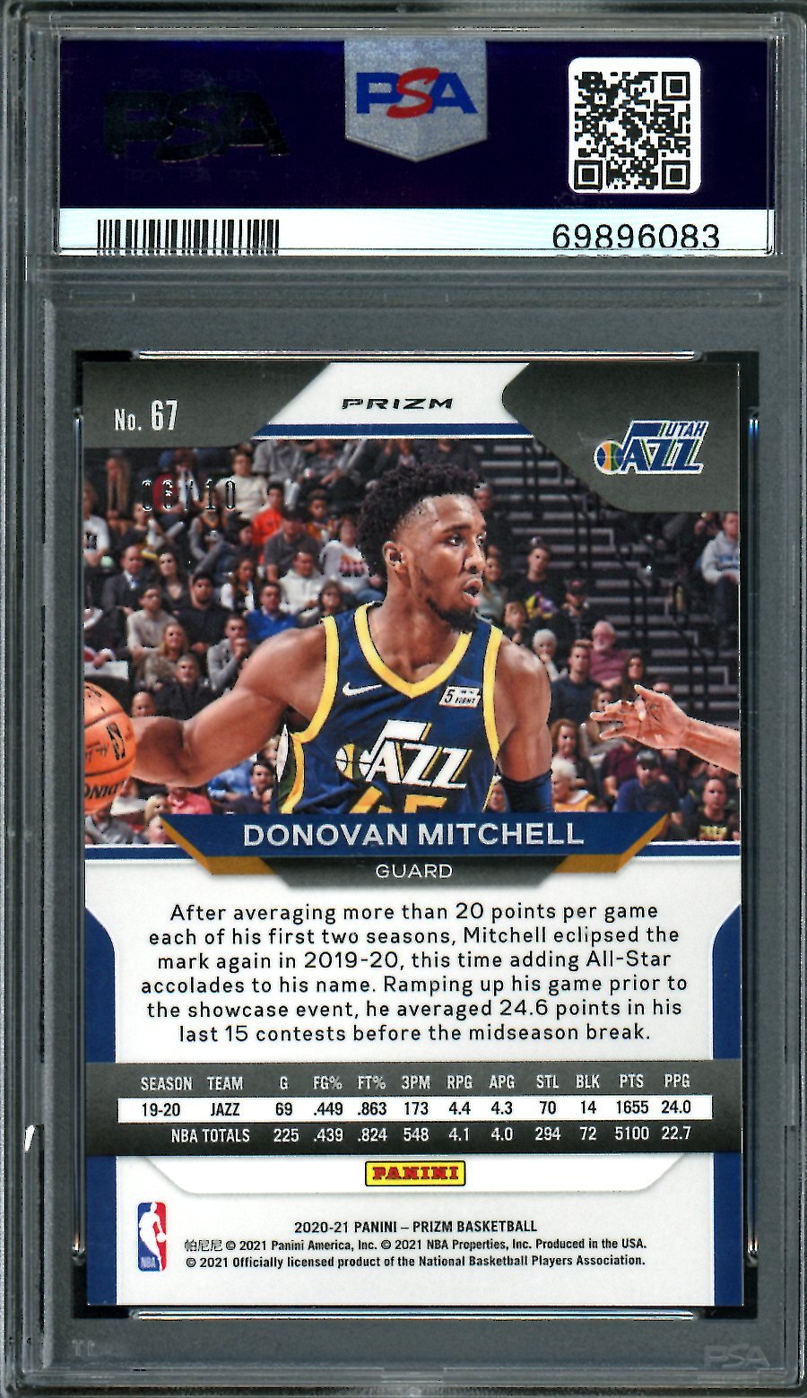 2020/21 Panini Prizm Donovan Mitchell Gold Shimmer /10 PSA 10 Cavaliers - Trading Card Market