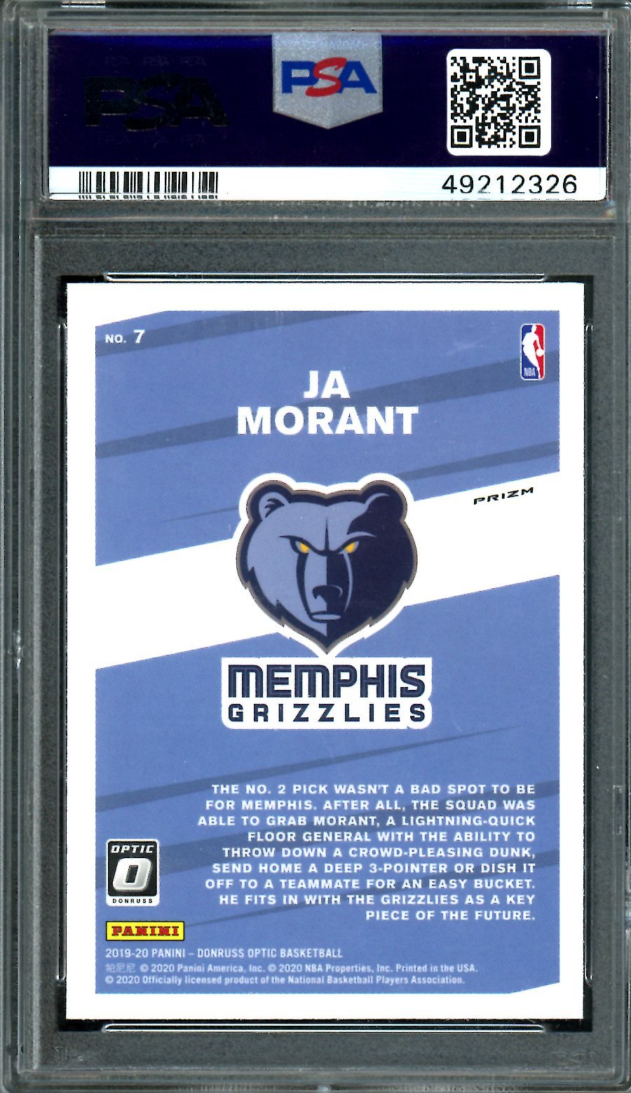 2019/20 Panini Optic Ja Morant Rookie My House Red Wave PSA 10 Grizzlies - Trading Card Market