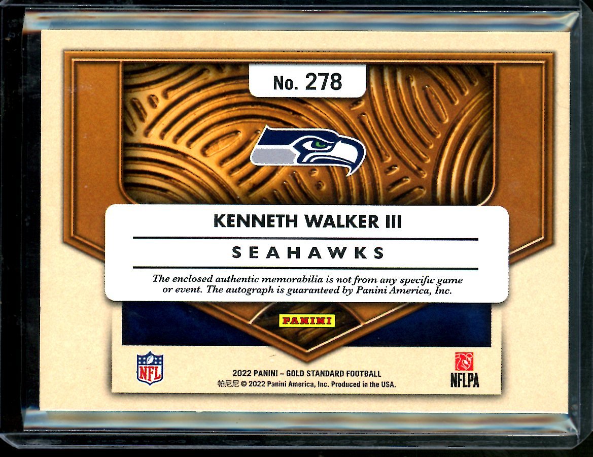 2022 Panini Gold Standard Kenneth Walker III Rookie RPA /149 Seahawks - Trading Card Market