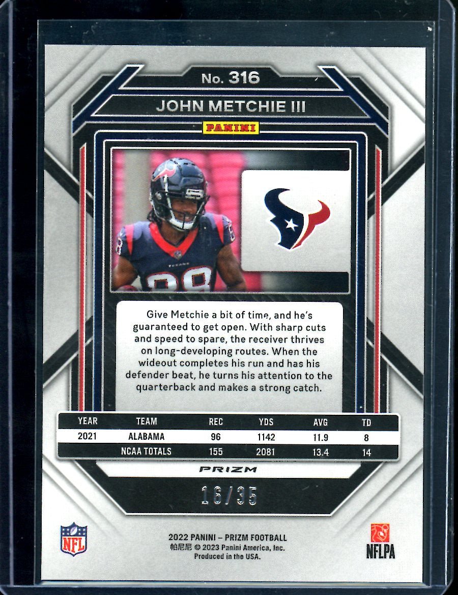 2022 Panini Prizm John Metchie III Purple Disco /35 Texans - Trading Card Market