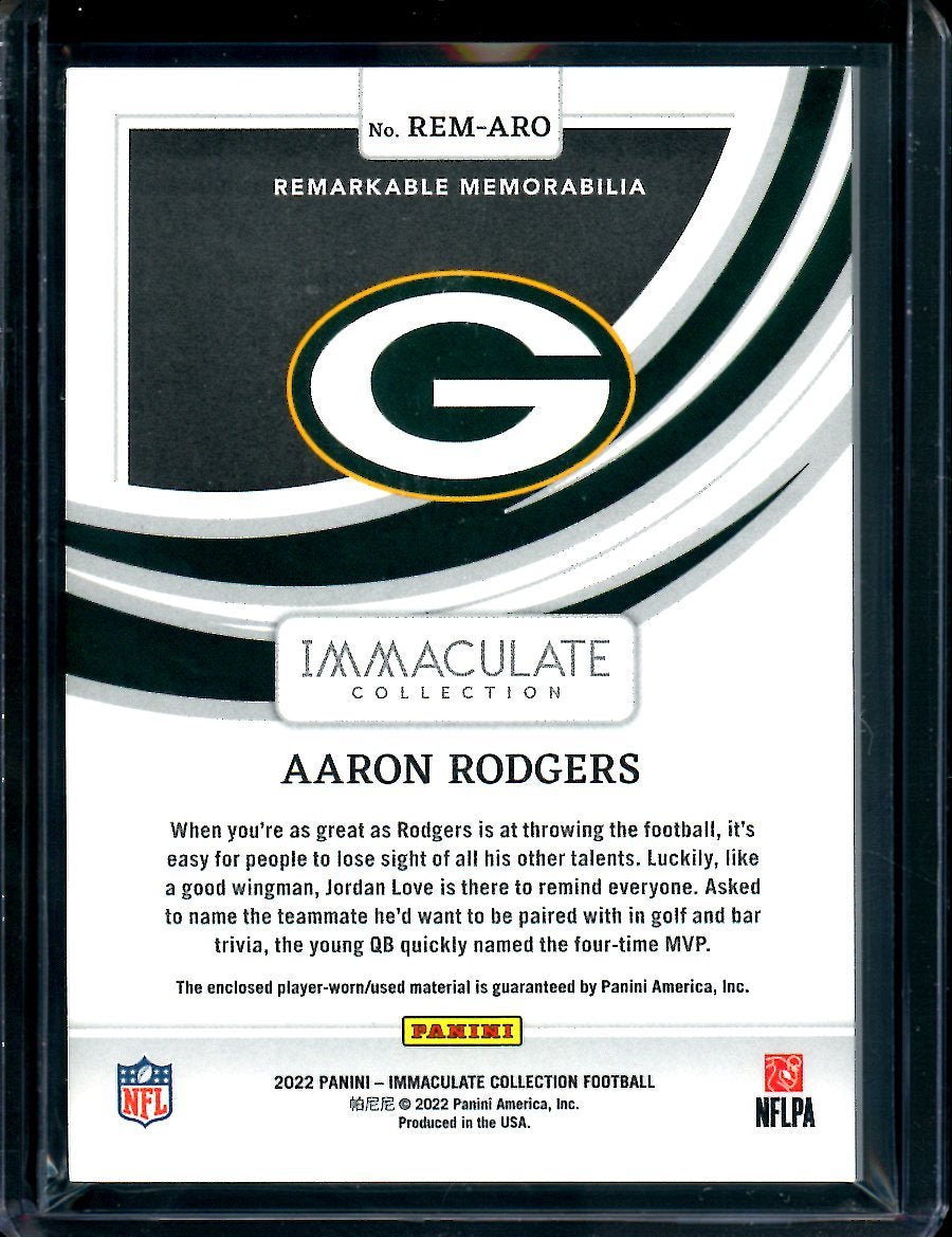 2022 Panini Immaculate Aaron Rodgers Patch Gold /10 Packers - Trading Card Market