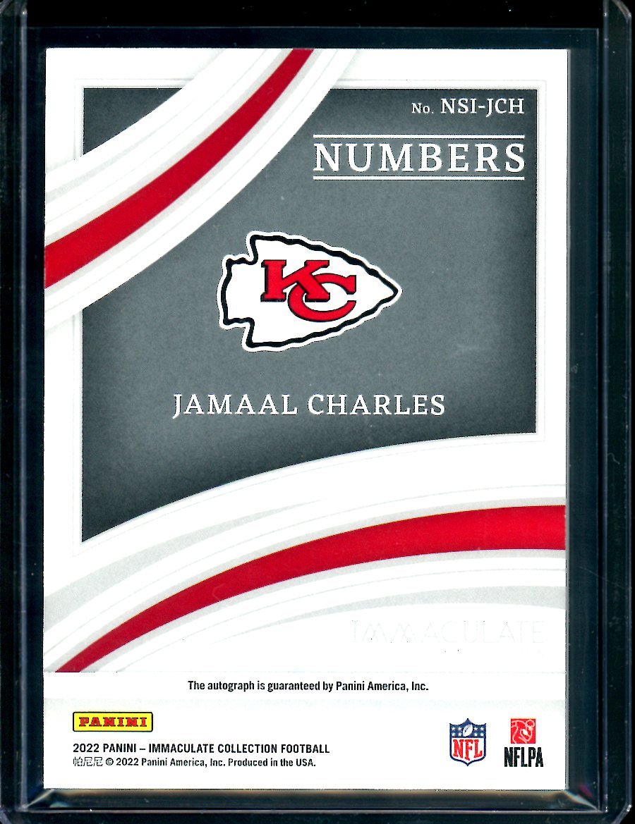 2022 Panini Immaculate Jamaal Charles Numbers Auto /25 Chiefs - Trading Card Market
