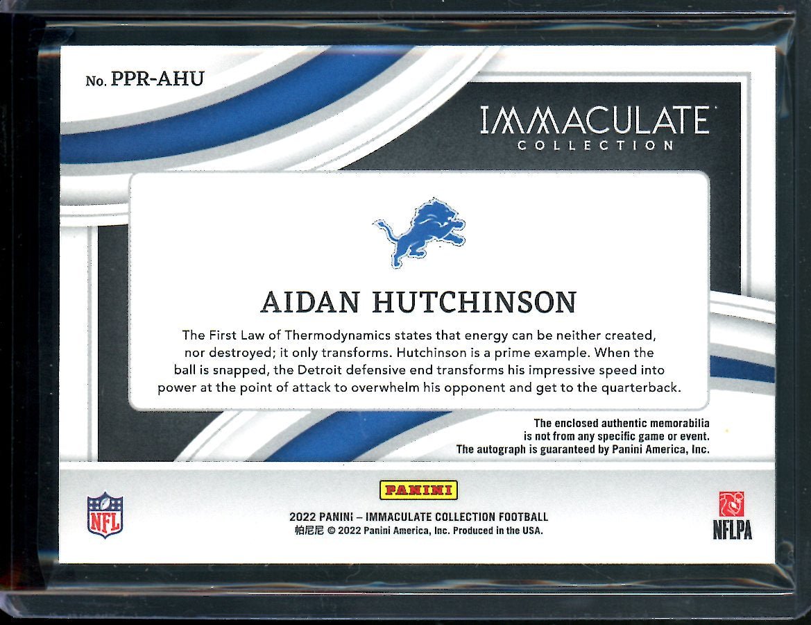 2022 Panini Immaculate Adian Hutchinson Rookie RPA /99 Lions - Trading Card Market