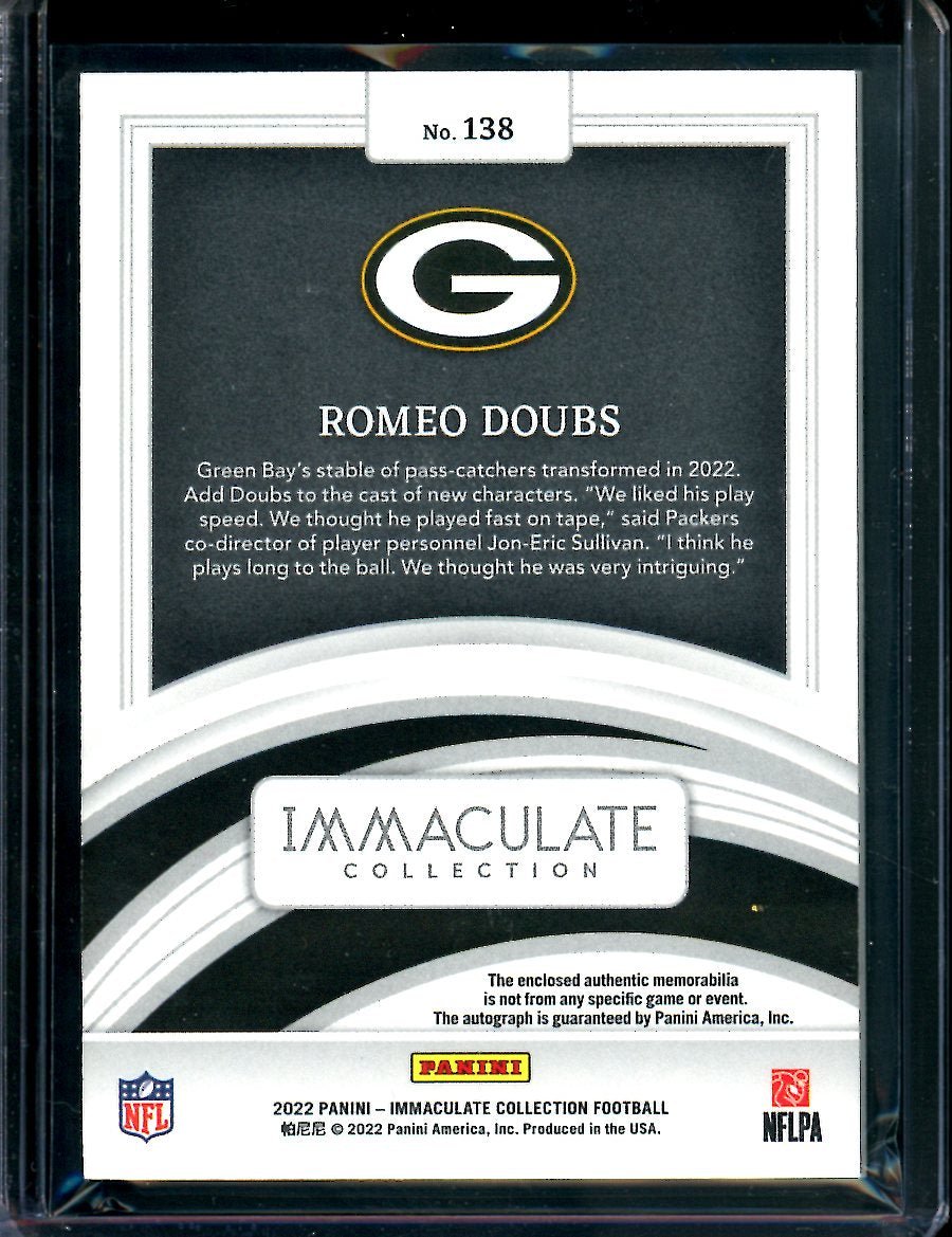 2022 Panini Immaculate Romeo Doubs Rookie RPA /99 Packers - Trading Card Market