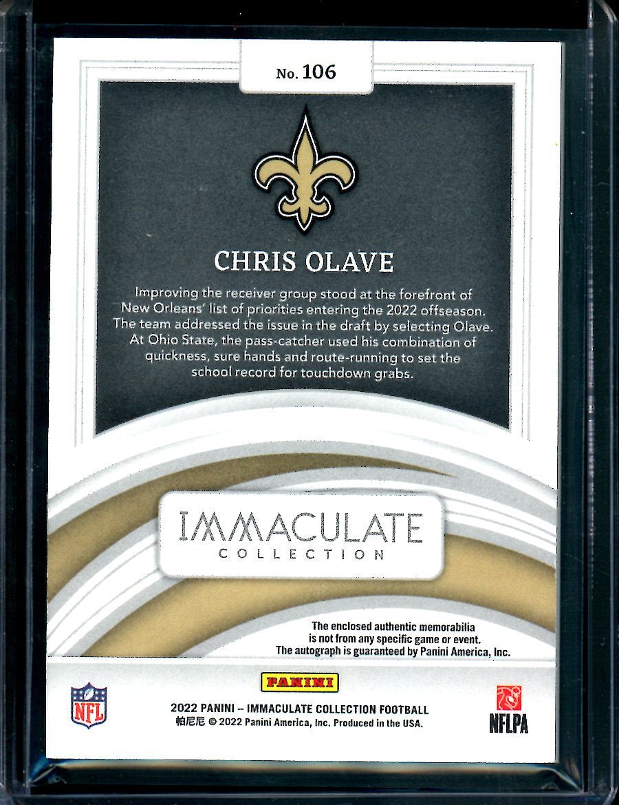2022 Panini Immaculate Chris Olave Rookie RPA /99 Saints - Trading Card Market
