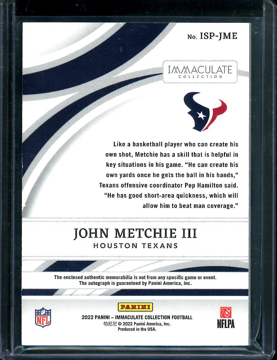2022 Panini Immaculate John Metchie III Rookie RPA /99 Texans - Trading Card Market