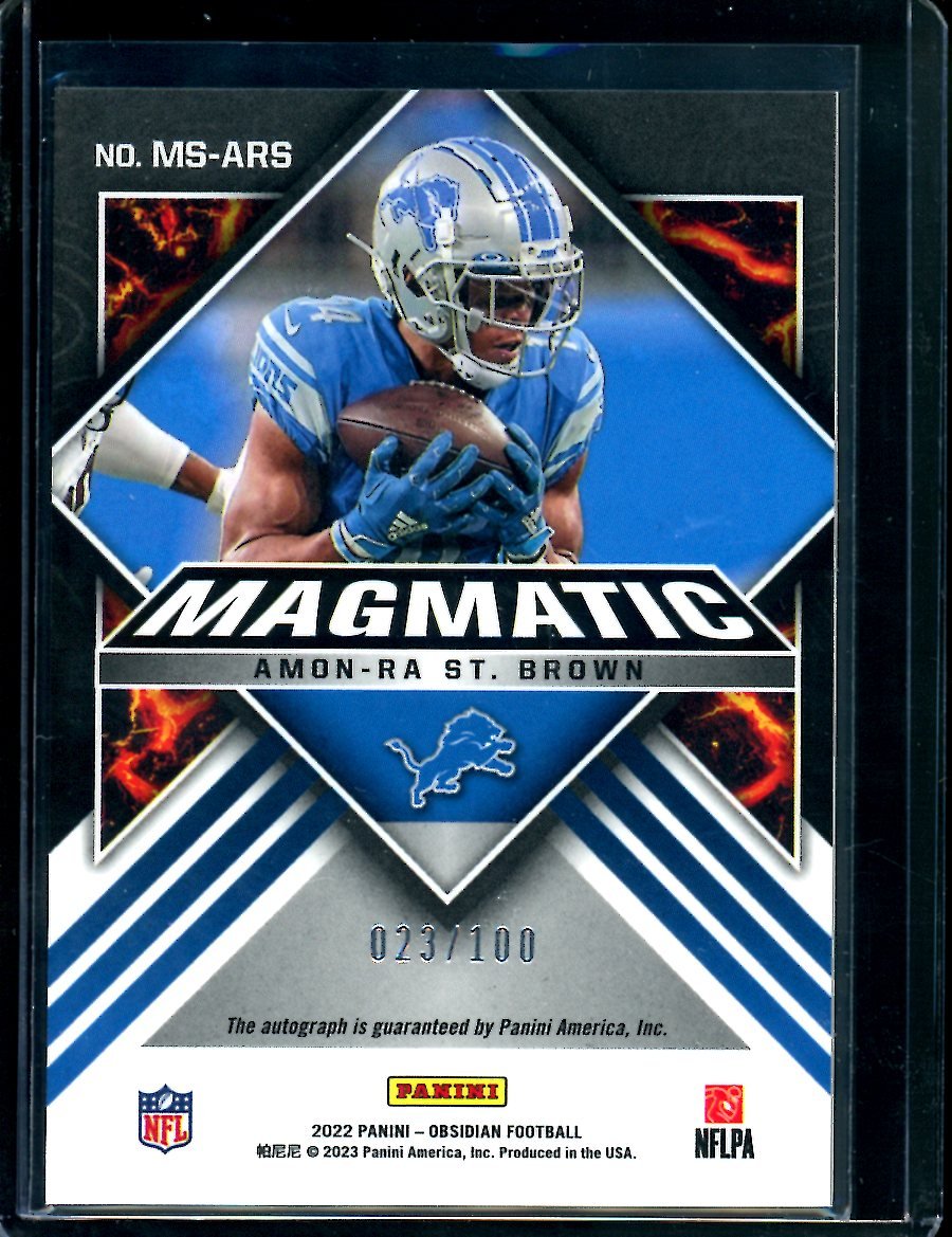 2022 Panini Obsidian Amon - Ra St. Brown Magmatic Auto /100 Lions - Trading Card Market