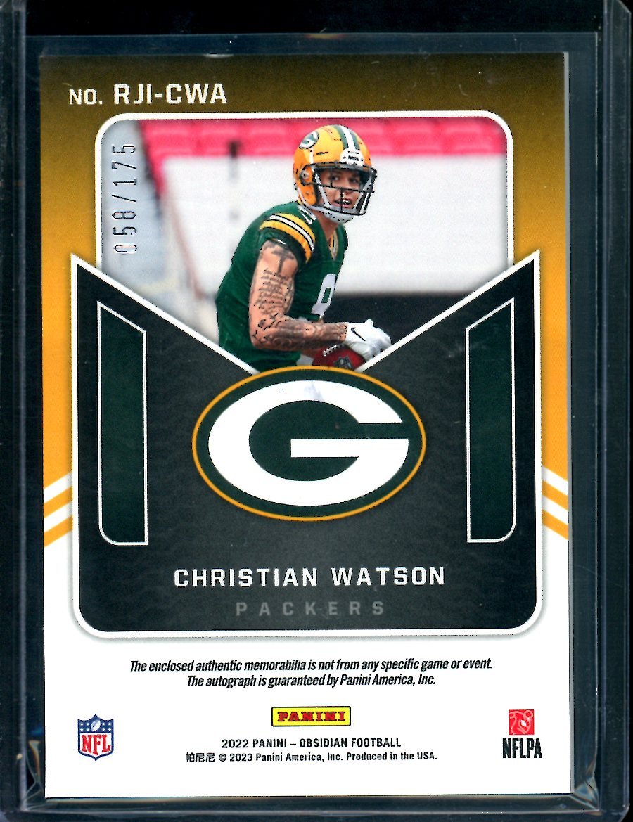 2022 Panini Obsidian Christian Watson Rookie RPA /175 Packers - Trading Card Market