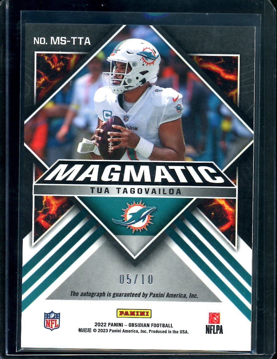2022 Panini Obsidian Tua Tagovailoa Magmatic Auto Gold /10 Dolphins - Trading Card Market