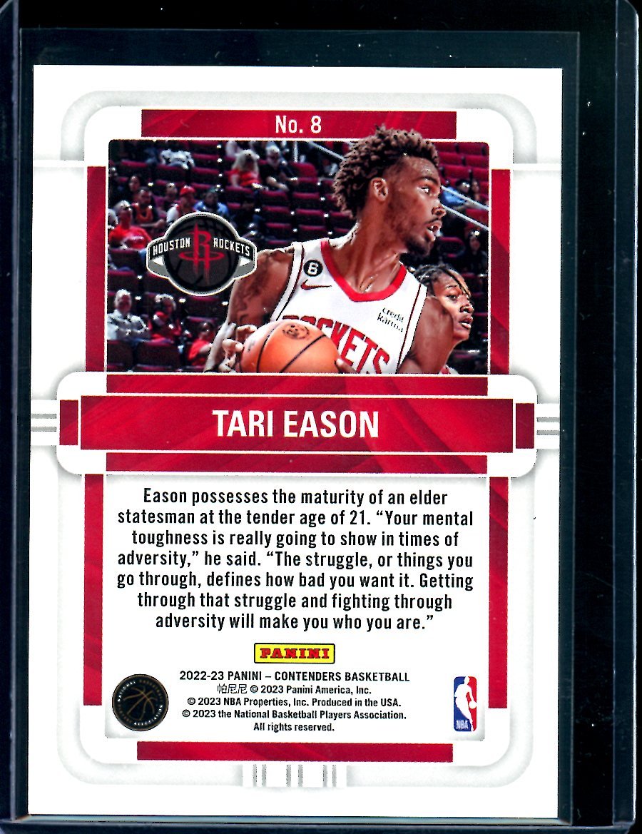2022/23 Panini Contenders Tari Eason Rookie of the Year Cracked Ice /25 Rockets - Trading Card Market
