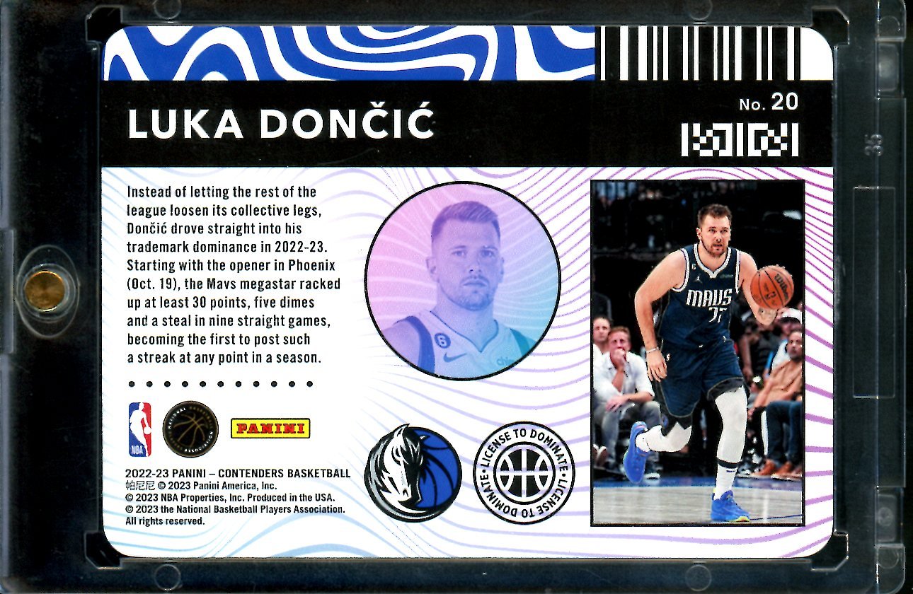 2022/23 Panini Contenders Luka Doncic License to Dominate SSP Mavericks - Trading Card Market