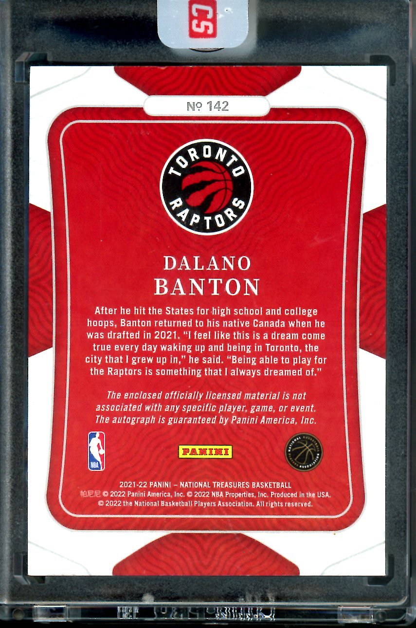 2021/22 Panini National Treasures Dalano Banton Rookie True RPA /99 Raptors - Trading Card Market