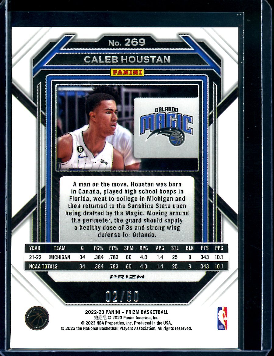 2022/23 Panini Prizm Caleb Houstan Rookie Orange Wave /60 Magic - Trading Card Market