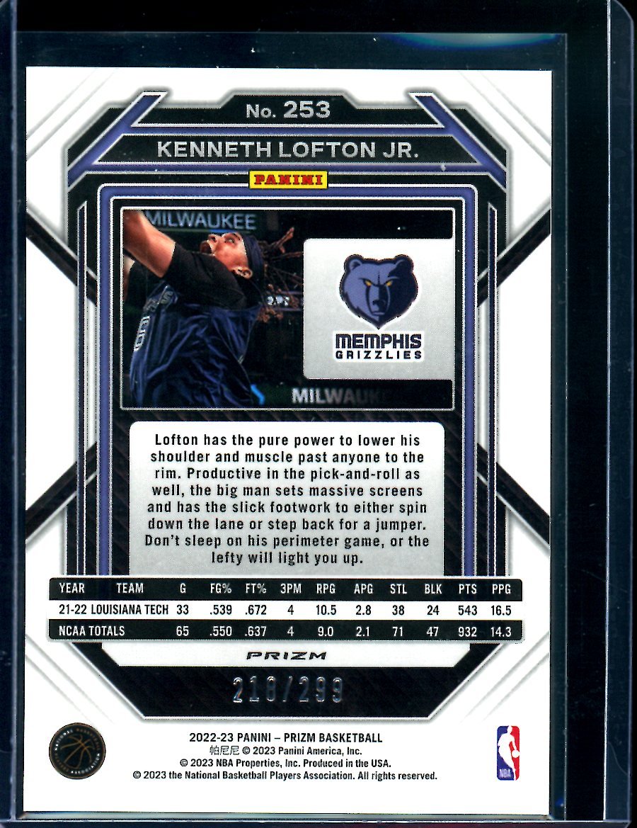 2022/23 Panini Prizm Kenneth Lofton Jr. Rookie Red /299 Grizzlies - Trading Card Market