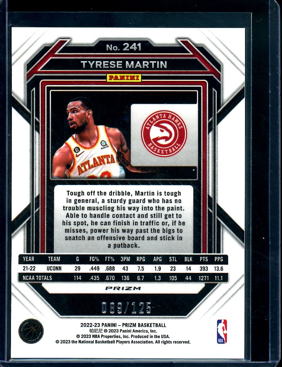 2022/23 Panini Prizm Tyrese Martin Rookie Blue Ice /125 Hawks - Trading Card Market