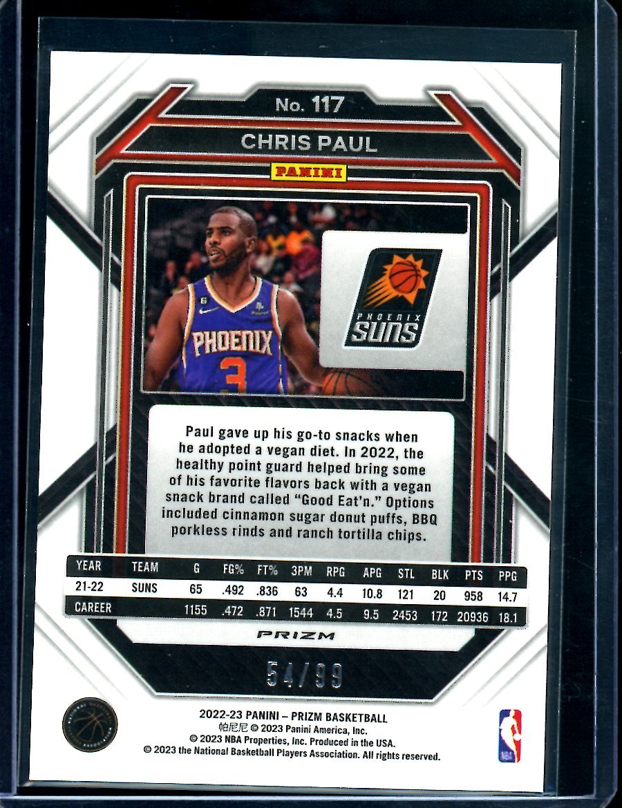 2022/23 Panini Prizm Chris Paul Purple /99 Suns - Trading Card Market