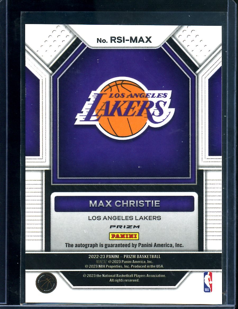 2022/23 Panini Prizm Max Christie Rookie Auto Silver Lakers - Trading Card Market