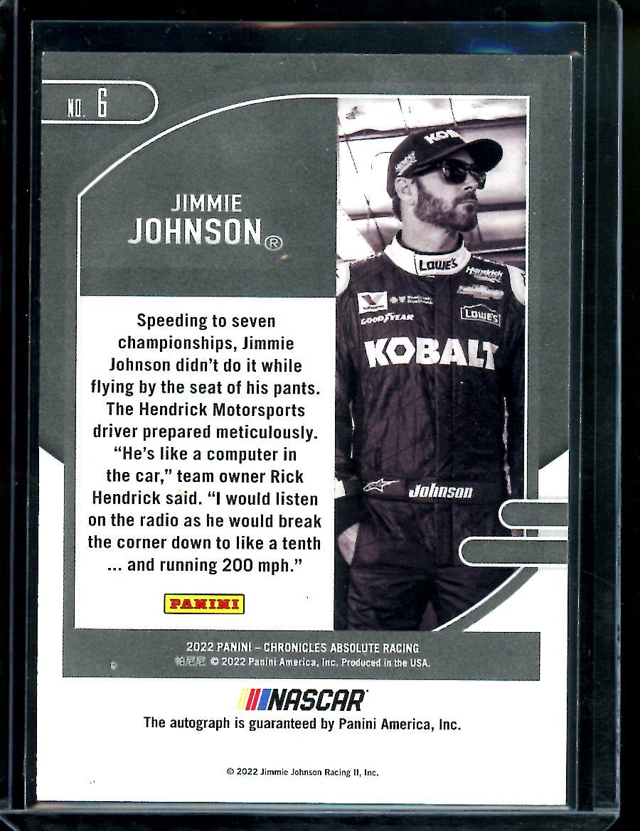 2022 Panini Chronicles Jimmie Johnson Auto Purple /7 NASCAR - Trading Card Market