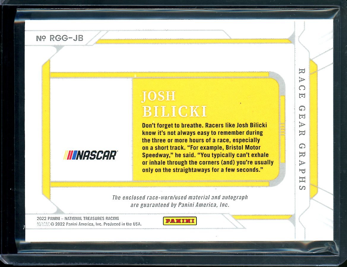 2022 Panini National Treasures Josh Bilicki Patch Auto Green /5 NASCAR - Trading Card Market