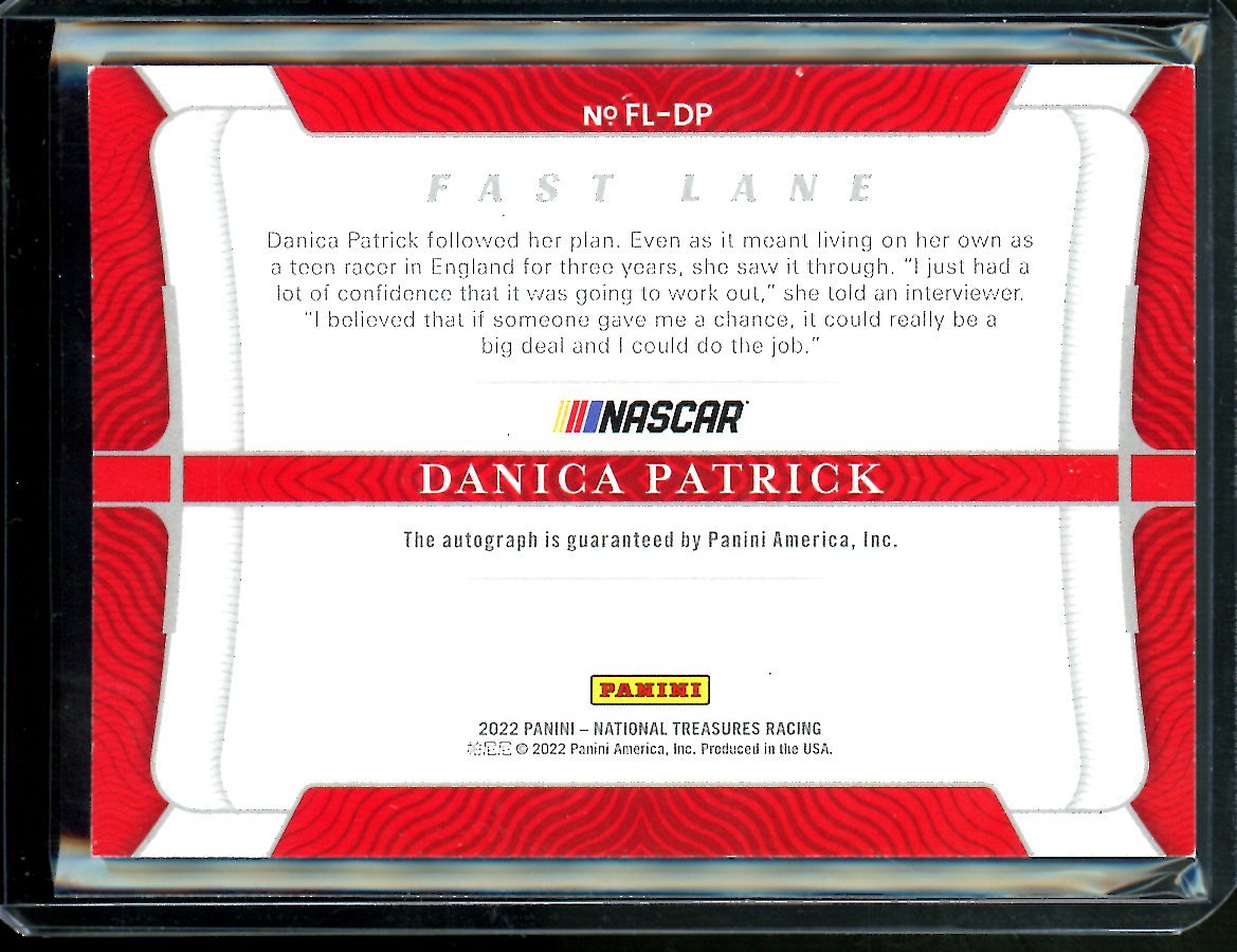 2022 Panini National Treasures Danica Patrick Fast Lane Auto /25 NASCAR - Trading Card Market